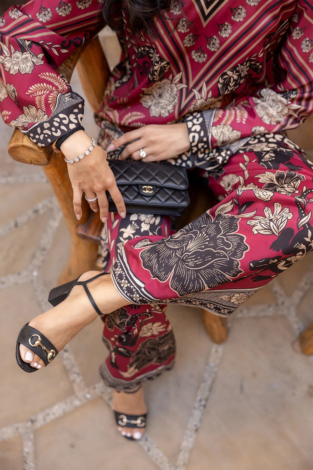 Crimson Luxe – Printed Co-ord Set