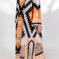 Geometric Floral Print silk Crepe Kaftan