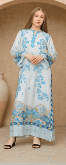 Azure Elegance – Soft BSY Crepe Dress