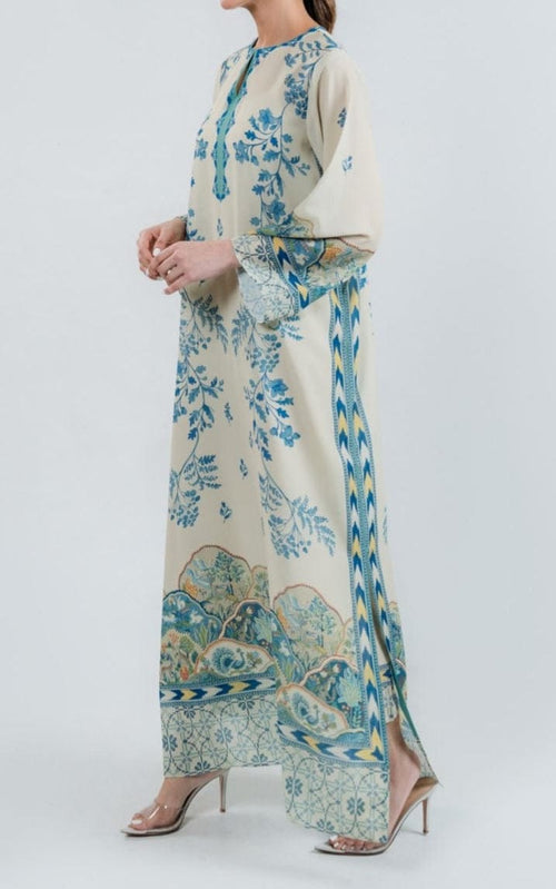 Azure Elegance – Soft BSY Crepe Dress