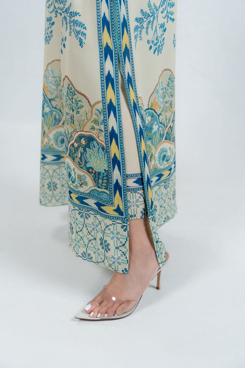 Azure Elegance – Soft BSY Crepe Dress