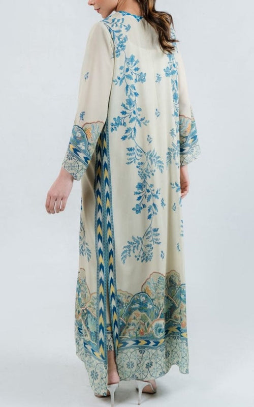 Azure Elegance – Soft BSY Crepe Dress