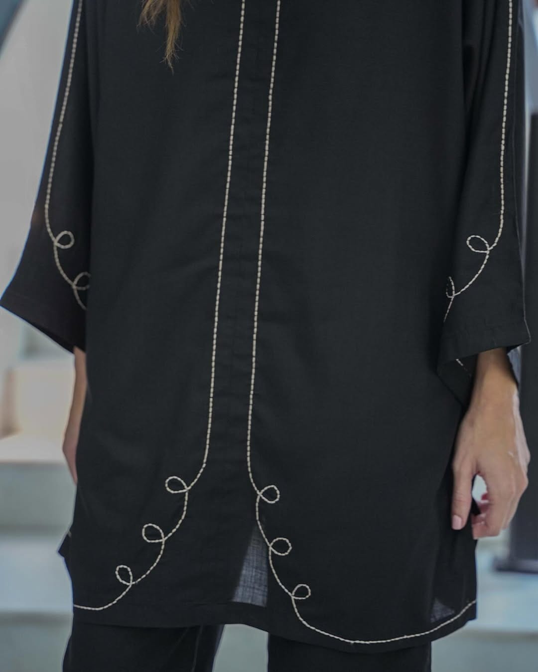 Noir Elegance Italian Cotton  Co-ord Set